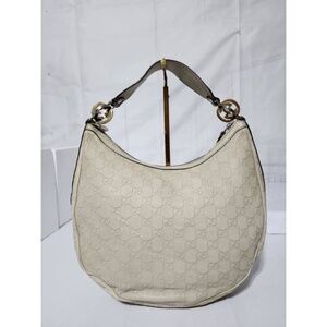 Authentic GUCCI Guccissima Medium GG Twins Hobo Bag Off White